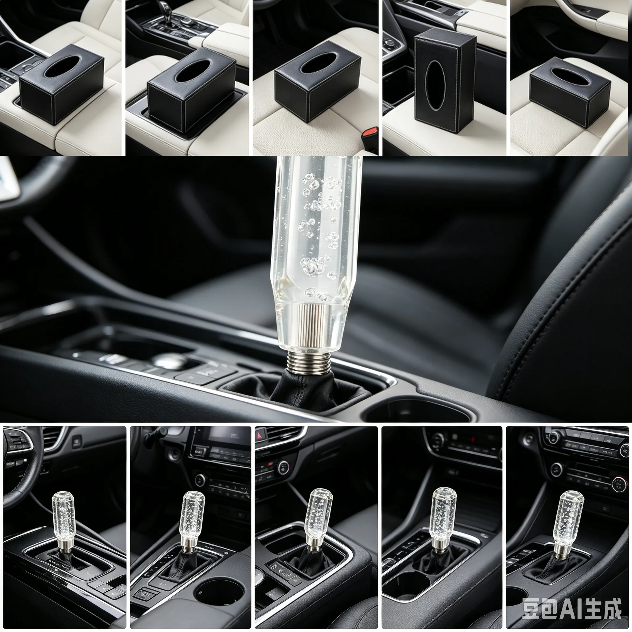 Universal 15cm Car White Resin Knob Stitching Color Multicolor Gear Shift Knob Crystal Bubble Colorful Shifter Lever