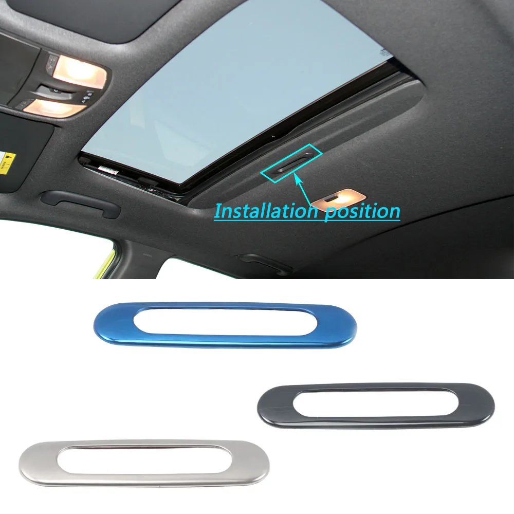 

For Hyundai Kona Encino Kauai 2017 2018 2019 2020 2021 Door Detector Inner Trim Stainless Steel Sunroof Skylight Roof Frame Lamp