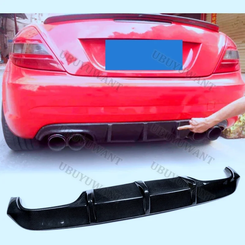 Carbon-Hecklippe für BENZ SLK R171 SLK280 SLK300 SLK350, Modifizierter Schwarzer Heckspoiler-Diffusor-Splitter, Auto-Kit 05-10