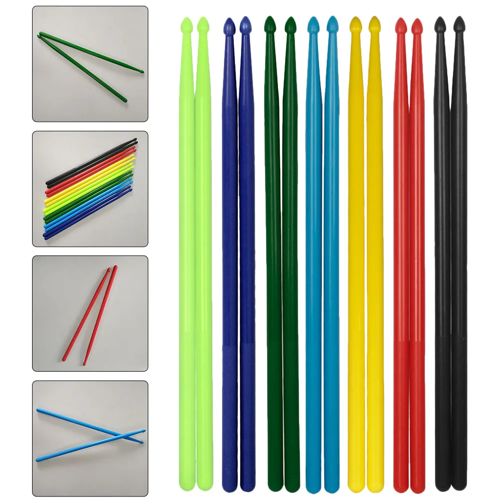 

7 Pairs Nylon Drum Stick Percussion Sticks Lightweight Rod Drumsticks for Child