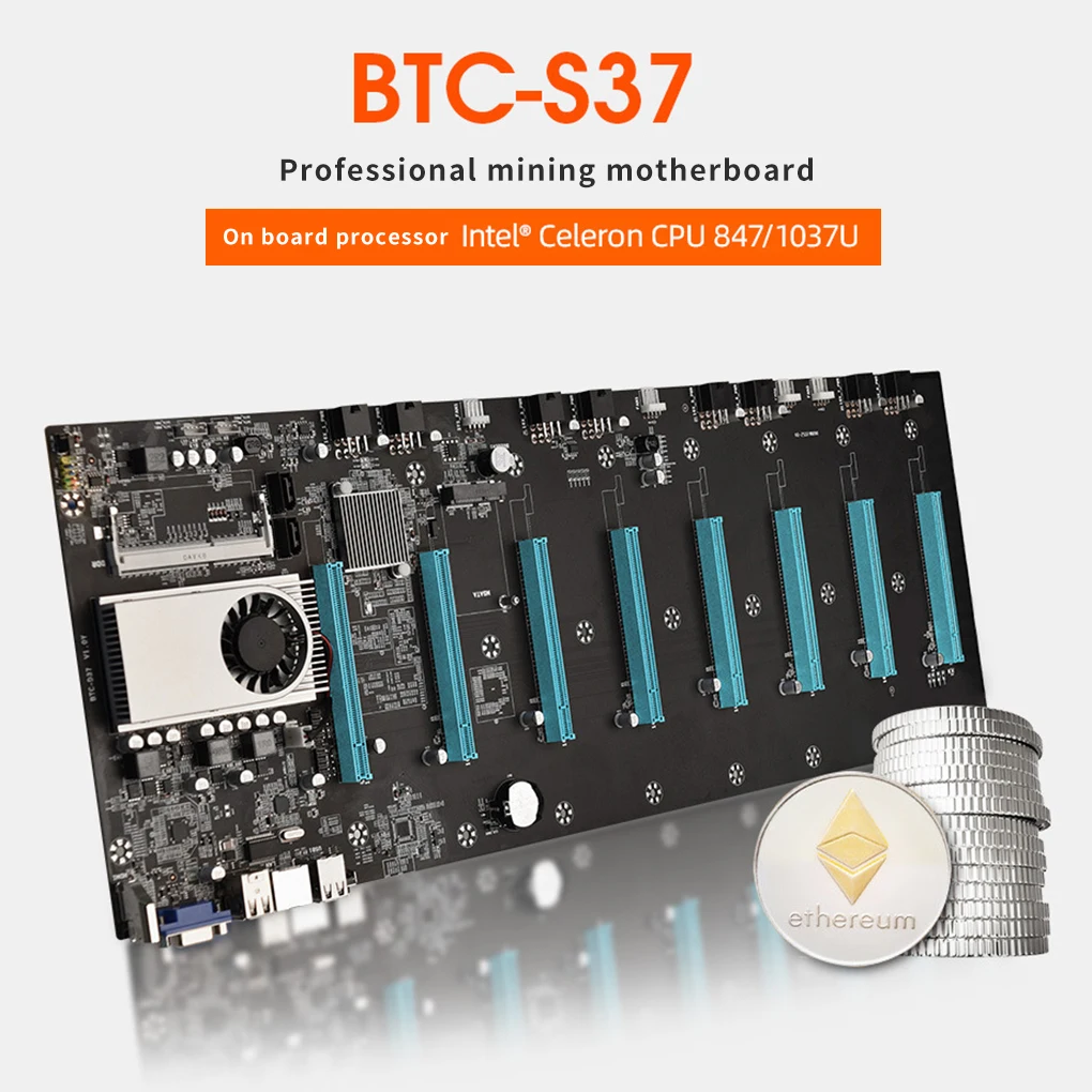 Imagem -02 - Placa-mãe para Mineração Tudo Novo Pcie16x Placa Gráfica 65 mm Sodimm Ddr3 Sata3.0 Msata2.0 Rj45 Vga Mais Hdmi Compatível Etc Zec Btc