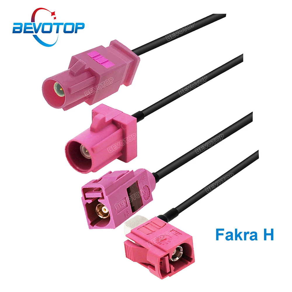 1PCS Violet Pink Fakra H Male Female RG174 Pigtail for GPS Navigation Extension Cable BEVOTOP Fakra Jumper Customized 10CM~20M