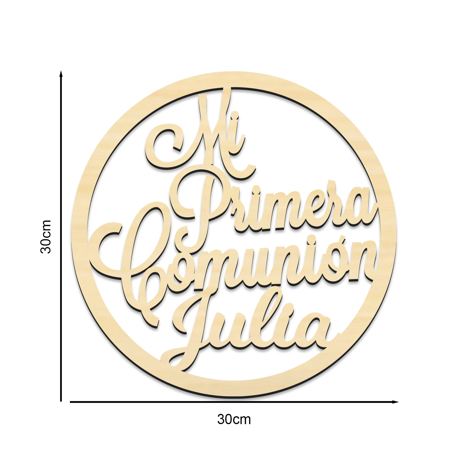Personalized MY First Communion Wooden Logo, Three Kingdoms Language Wall Decoration