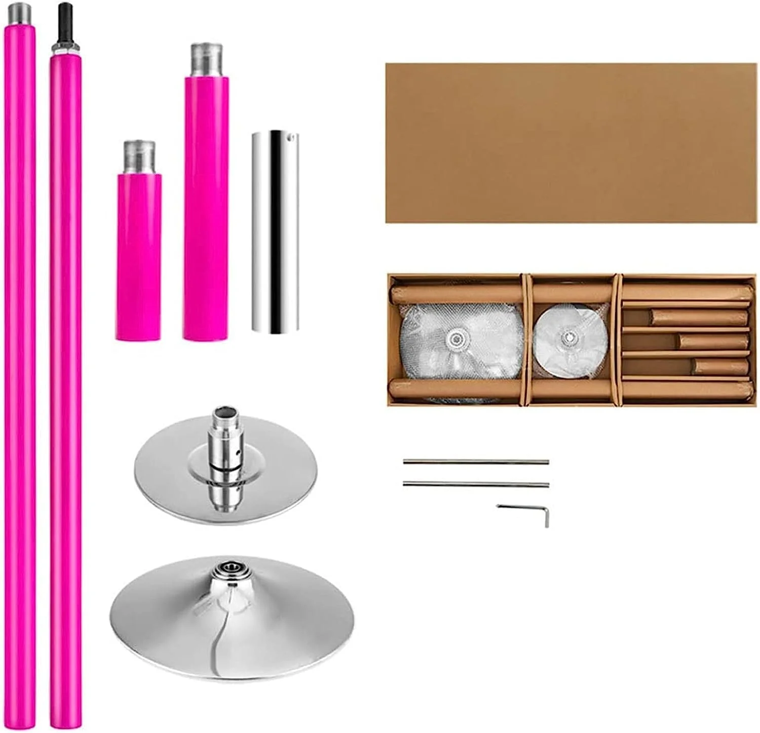 Portable Fitness Pole Dance Kit Silicon Pink Black Purple Color Available Spinning Static Stripper Dancing Polepromote sales