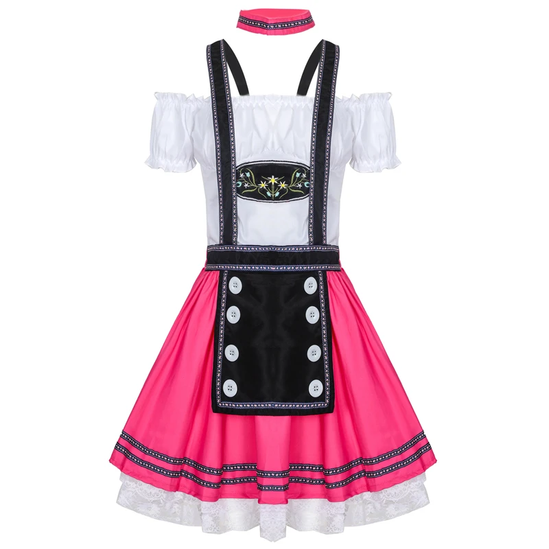 Disfraz de Carnaval Oktoberfest Dirndl, falda superior encantadora, Roleplay, disfraz de Halloween, vestido de fiesta de lujo