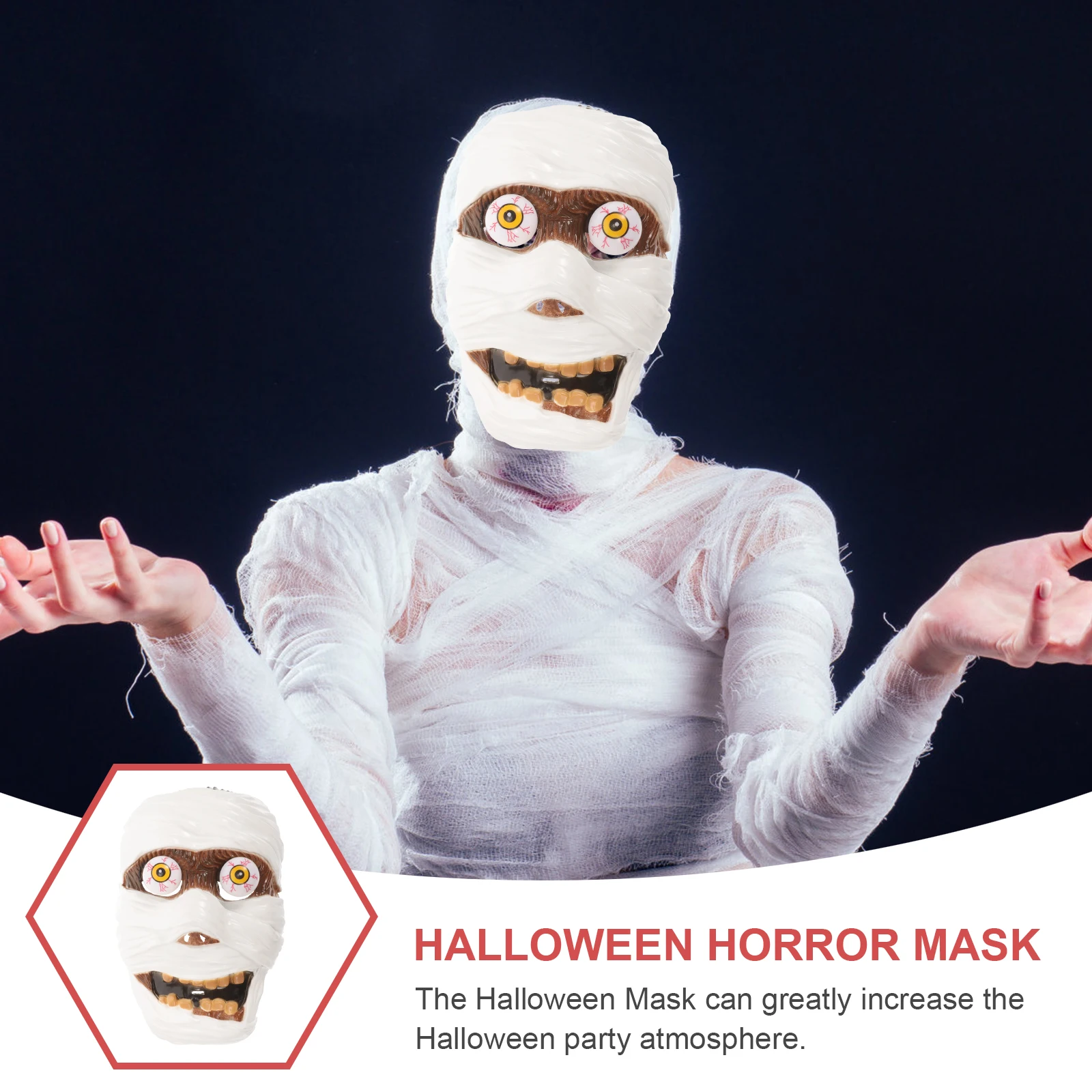 

2pcs Scary Halloween Mask Adult Horror Face Mask For Cosplay Costume Party Haunted House Stage Prop Plastic