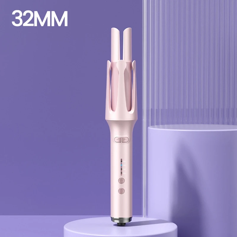 Rolo de ondulação de cabelo automático, entrega em 24 horas, 32mm, com controle de temperatura, ferramentas de estilo, ferro de cabelo, plugue americano