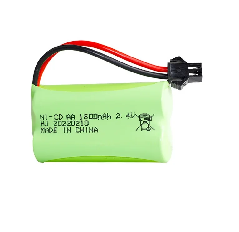 Batería recargable de 2,4 v, 1800mah, NI-CD para juguetes Rc, tanques, trenes, Robot, barco, pistola, NI-CD, AA, 1800mah, 2,4 v