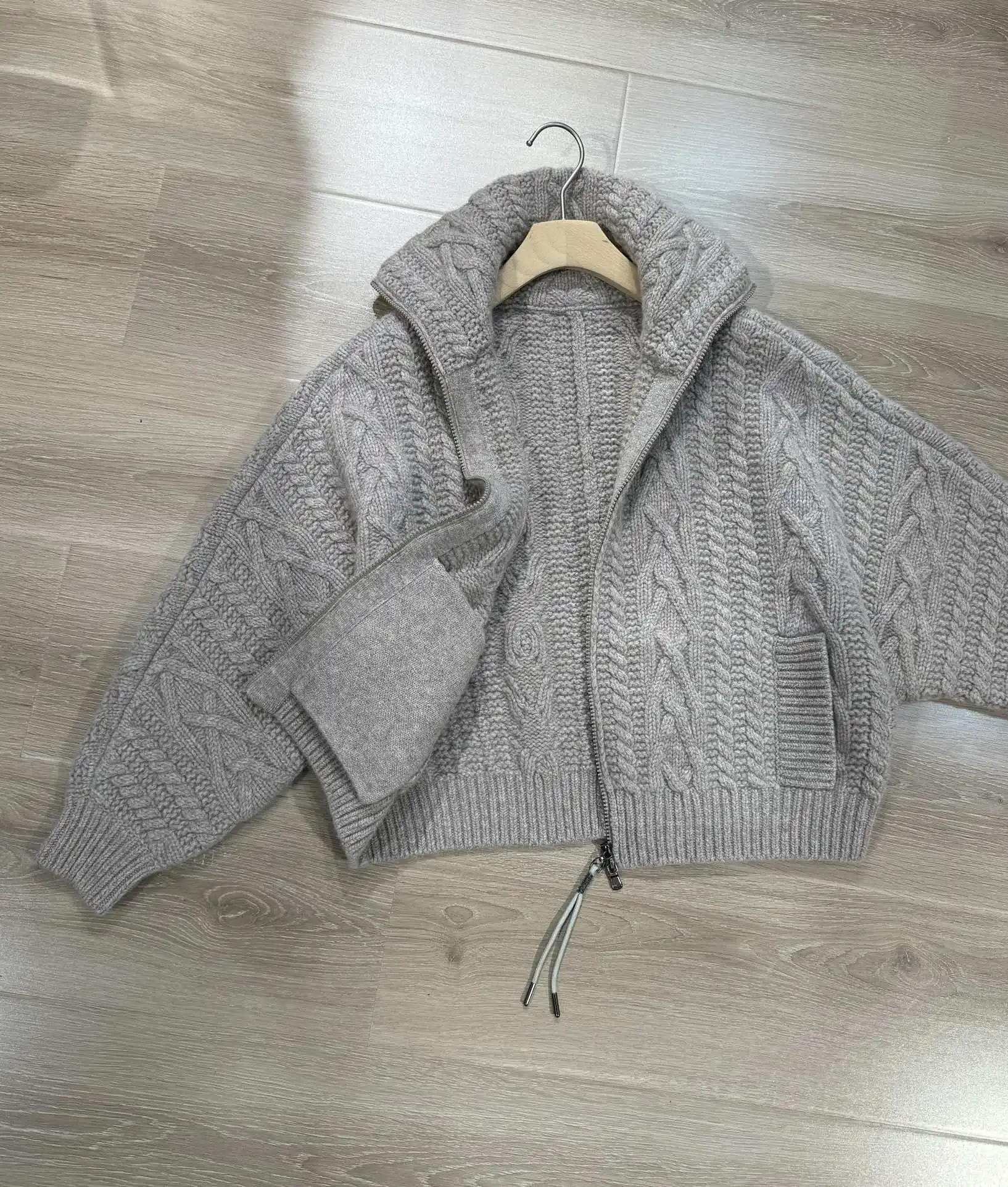 2014 Autumn/Winter New Jackets Collar Knitted 100% Cashmere Sweater Knitted Cardigan Coat For Women