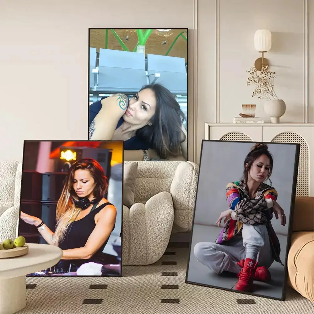 D-Deborah De Luca Singer Poster Self-adhesive Art Waterproof Paper Sticker Coffee House Wall Decor