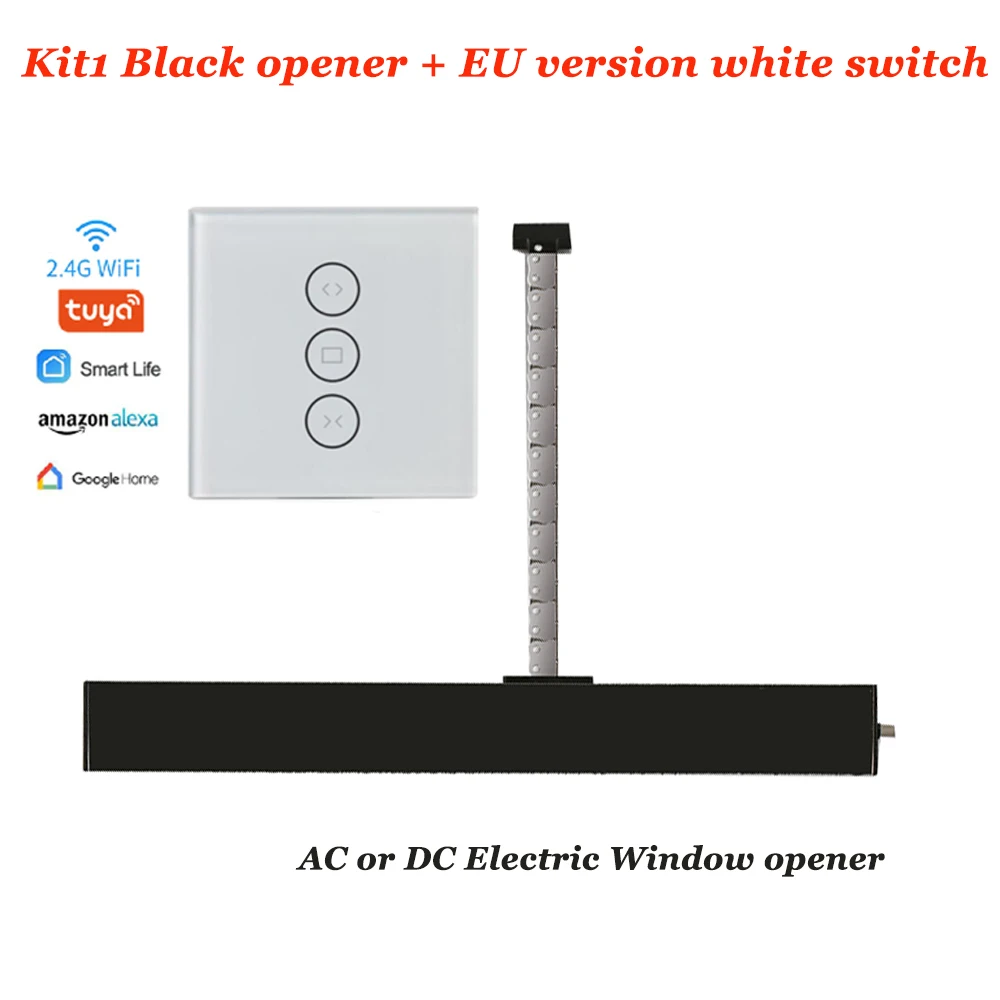 Motor de tragaluz inteligente para ventilación de invernadero, operador de ventana eléctrica, Control por aplicación Tuya Smart Life, CA, Wifi, color negro