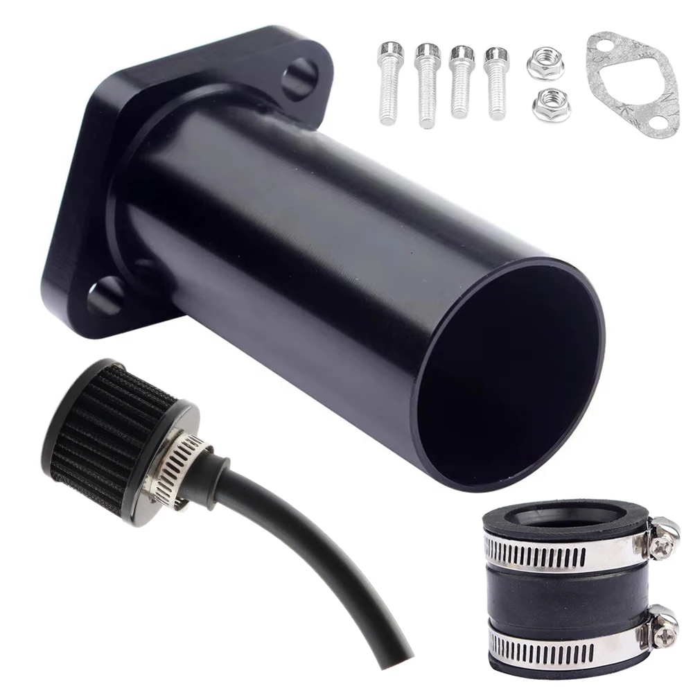 Universal Intake Manifold Pipe Kit Air Filter Adapter For PWK21‑30 VM24 Mini Bike Go Kart 196cc 212cc Carburetor