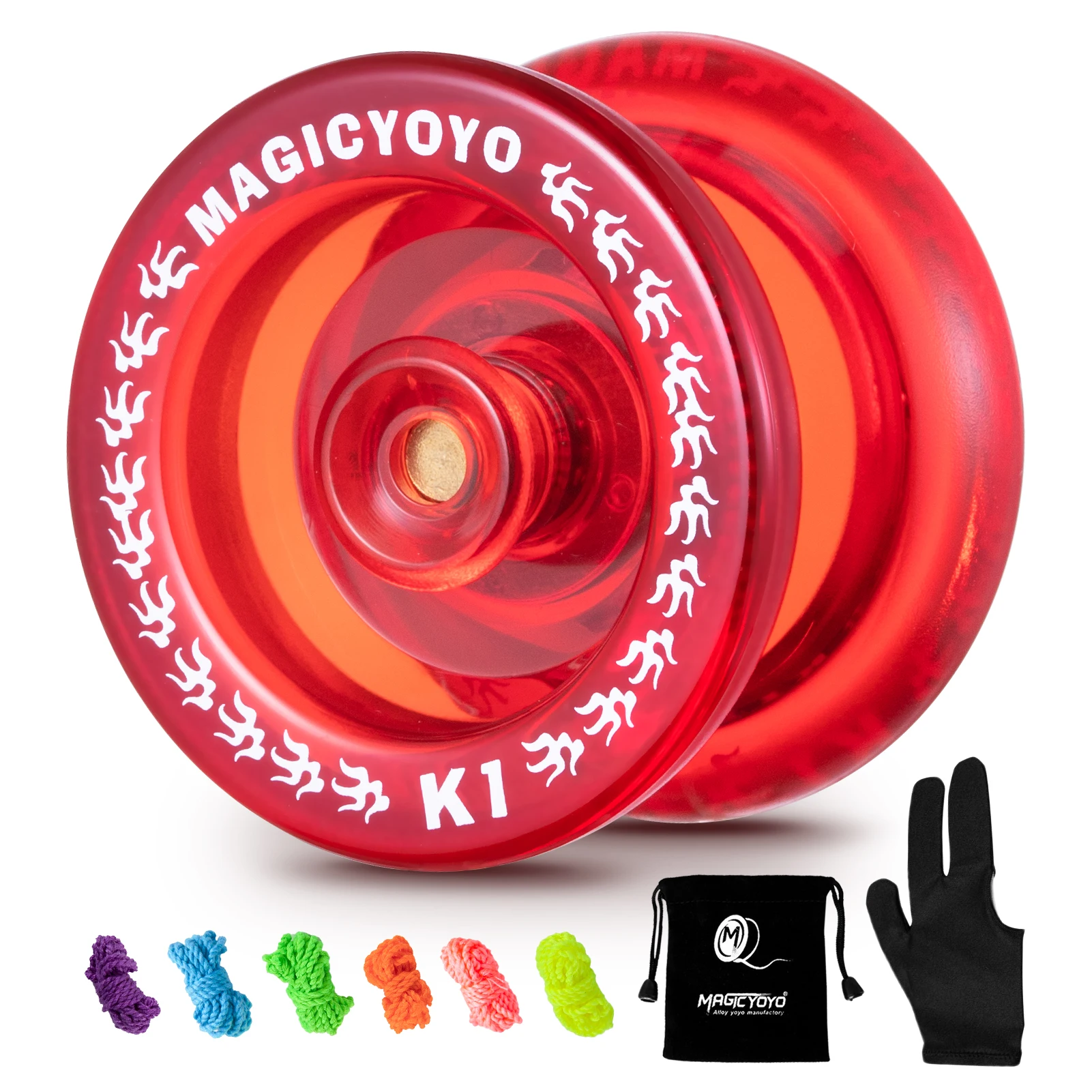 MAGICYOYO K1-Plus Professional Responsive Yoyo for Kids Beginner, Durable Plastic Yo yo with 5 Yoyo Strings + Yo-Yo Glove + Bag