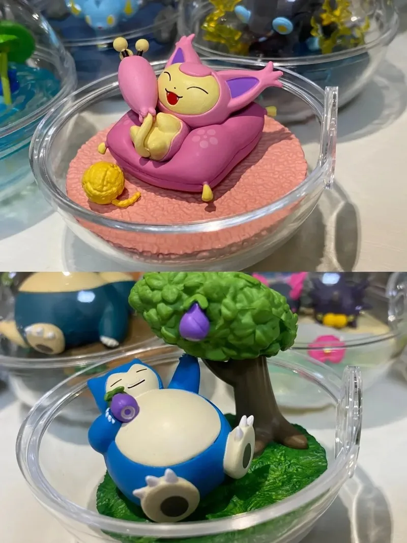 リーメントポケモンテラリウムコレクションシリーズハッピータイムピカチュウスピンダカビゴンラティオスジョルテオンアロンオーパンツ Pvc アクションフィギュアおもちゃ