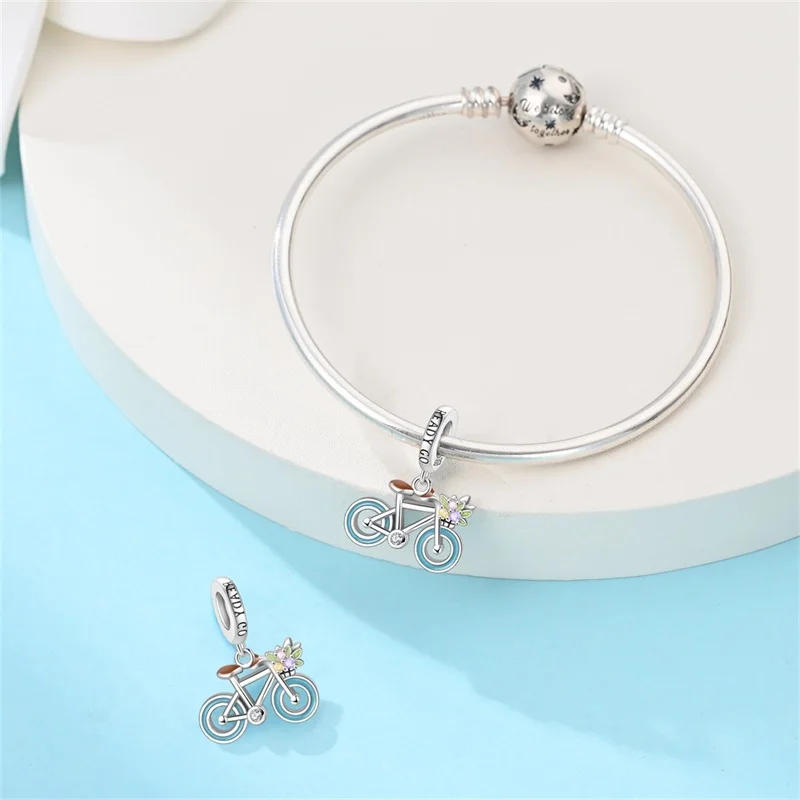 Original 925 Sterling Silver Free Riding Charms Pendant Fit 3mm Original Bracelet DIY Women Exquisite Anniversary Jewelry Gifts