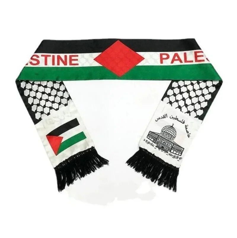 50pcs Fashion Palestine Scarf Colorful Palestine Flag Scarf Hanging Neck Wedding Decoration Size 14cm*130cm