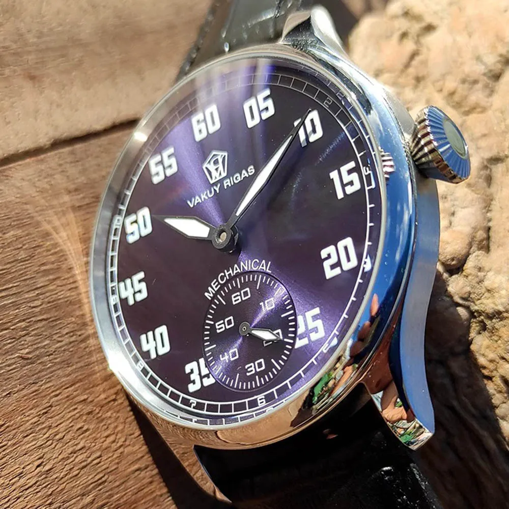 Genuine Vakuy German Mechanical Military Watch ST3621 Movement C1 Luminous Stainless Steel Blue Face Men\'s Pilot Watch Luxury