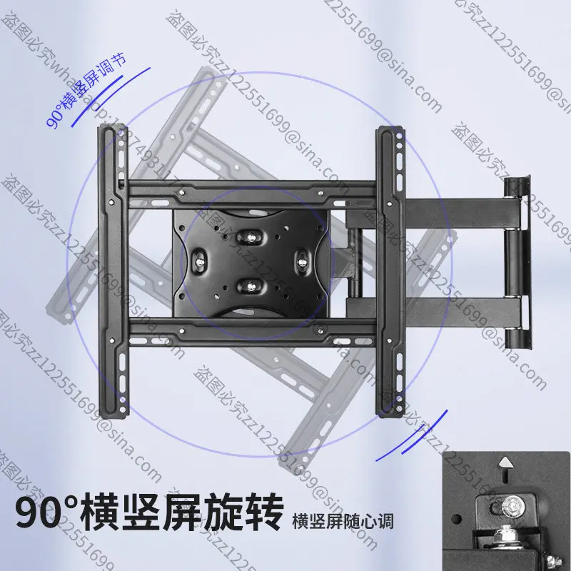 32-55 Inch TV Wall Mount, 90° Portrait Landscape Rotation Bracket, Full Motion Swivel Extendable for Live Streaming