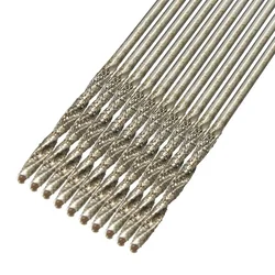 10Pcs 0.8-3mm Diamond Coated Twist Drill Bit Set HSS Tipped Solid Bits Drill for Jade Processing Tools