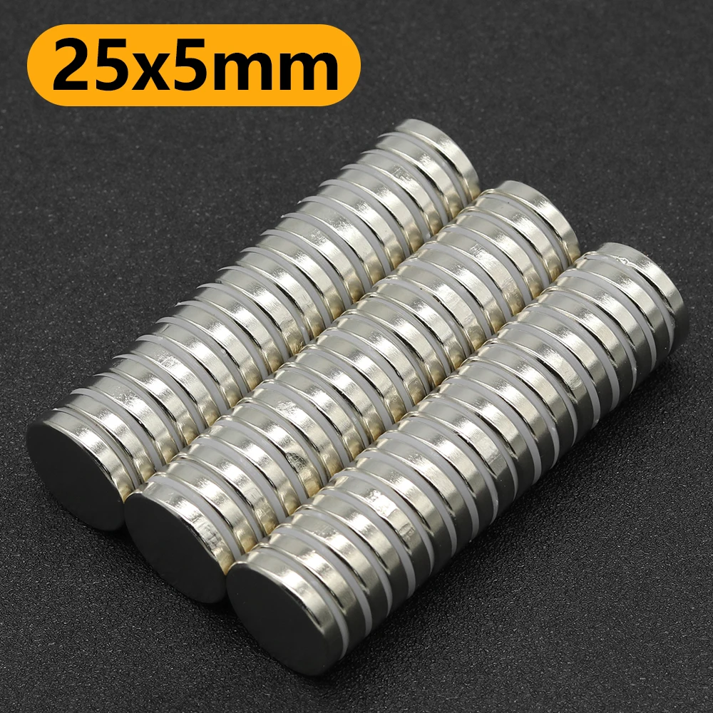 

1~50Pcs 25mm x 5mm N35 NdFeB Round Magnet Super Powerful Neodymium Magnets Strong Permanent Magnetic imanes Disc 25x5