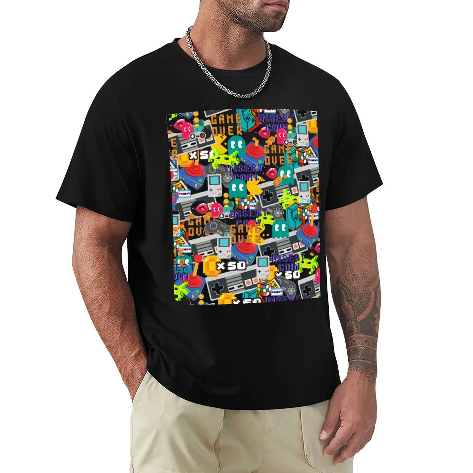 Retro Gamer l Classic Gamer | Vintage Gamer | Retro Gaming | Old Games Patterns T-Shirt aesthetic clothes mens graphic t-shirts