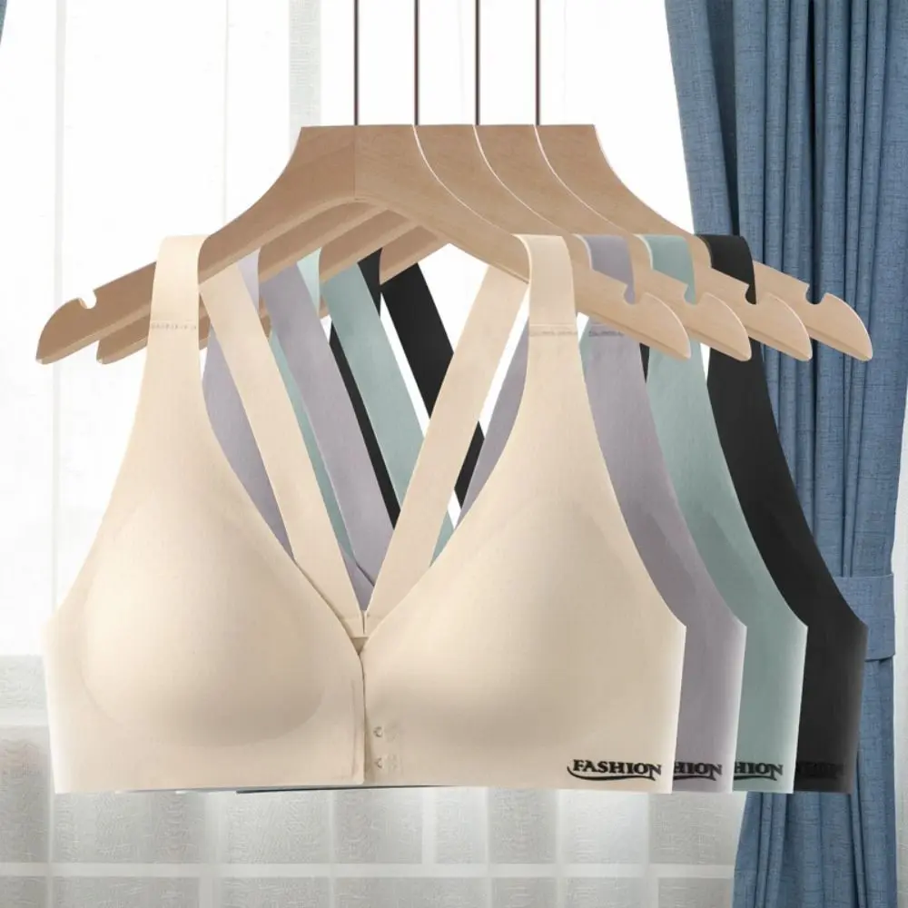 

Front Buckle Wireless Deep V Bra Shockproof Anti-sagging Brassiere for Women Gathered Breasts Close-fitting Push Up Underwear