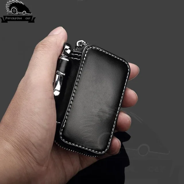 Skórzane etui na kluczyk samochodowy do BMW LandRover AUDI Jaguar Mercedes Volkswagen Chevrolet Smart Auto stylizacja modne etui na klucze