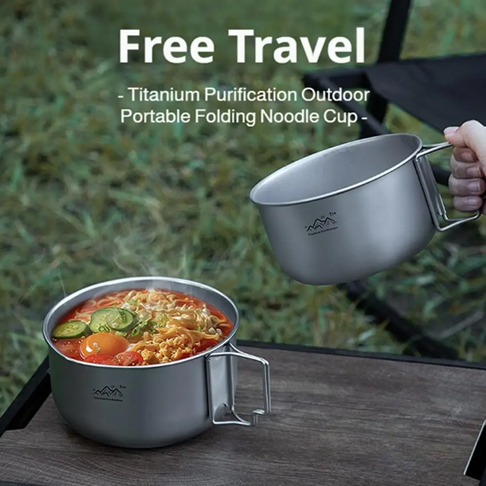 Ultralight Titanium Backpacking Cookware, Portable Camping Pot with Handle for Outdoor Hiking Cooking - view 2