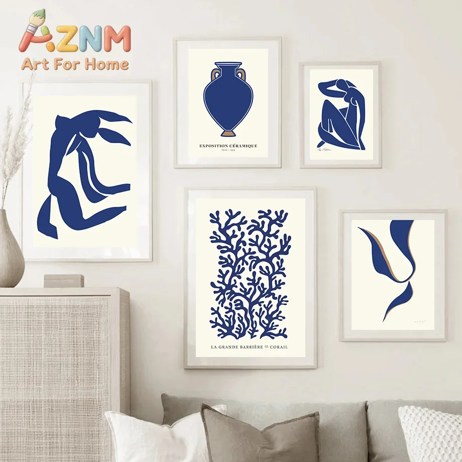 Retro Matisse Girl Coral William Abstract Nordic Posters And Prints Wall Art Canvas Painting Wall Pictures For Living Room Decor
