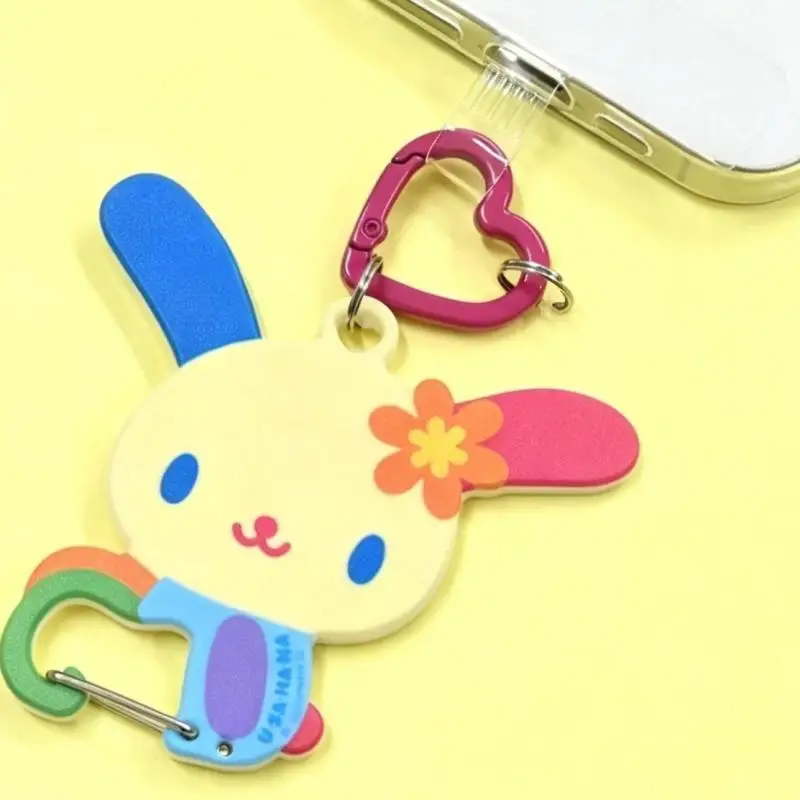Kawaii Love Usahana Carabiner Japanese Cartoon Anime Rabbit Acrylic Keychain Backpack Zipper Decoration Toy Friend's Holidaygift