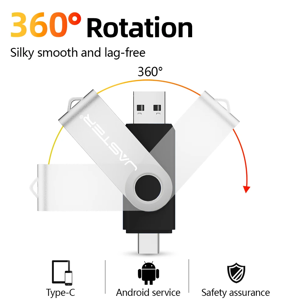 JASTER Black TYPE-C 128GB Blue Memory Stick 64GB محرك القلم المقاوم للماء 32GB قرص U عالي الجودة 16GB الأرجواني USB Stick 8GB 4GB