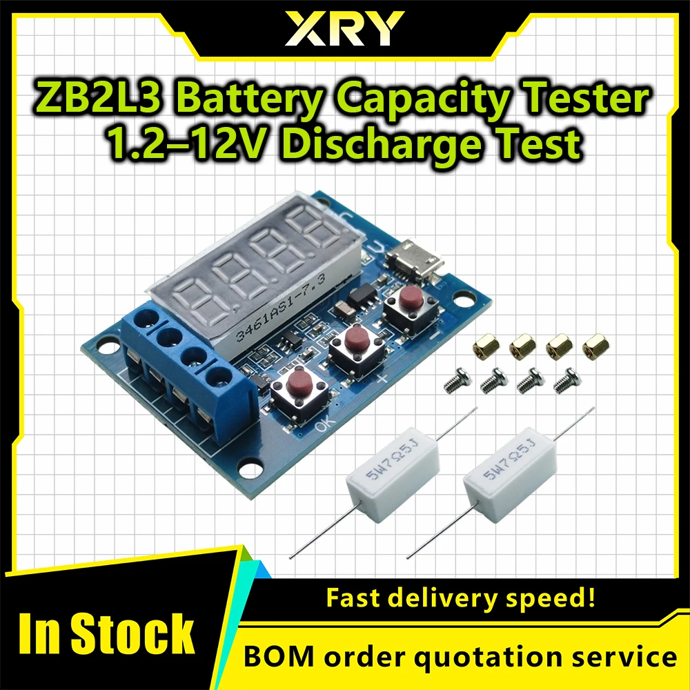 ZB2L3 Battery Tester LED Digital Display 18650 Lithium Battery Power Supply Test Resistance Lead-acid Capacity Discharge Meter