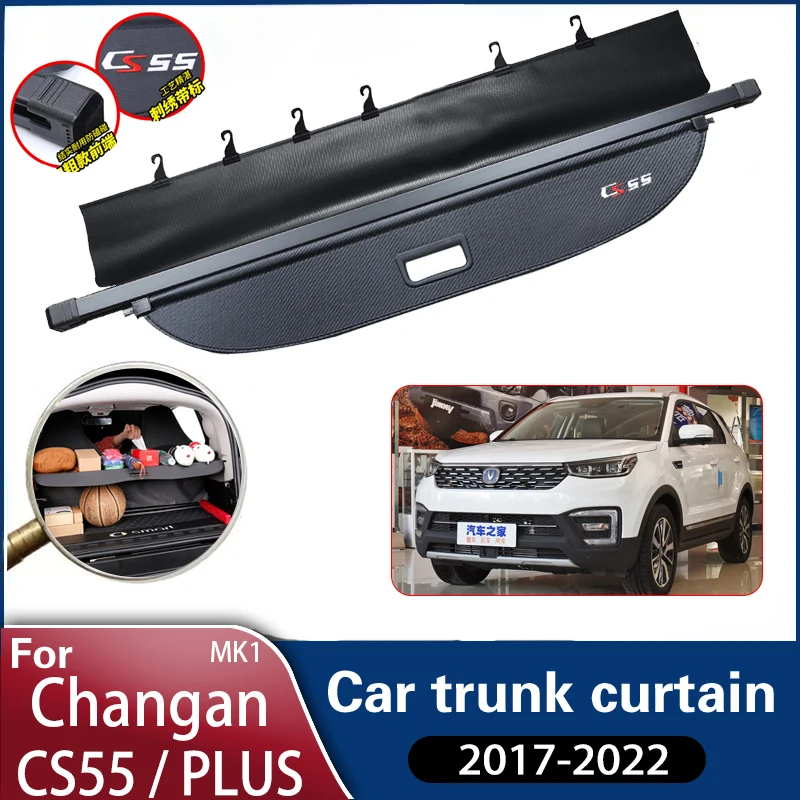 For Changan CS55 Accessories CS55 PULS 2017~2022 MK1 2020 Car Scratch resistant Trunk Rear Rack Partition Shelter Accessories