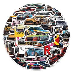 50PCS Retrofit Racing JDM Stickers Car Motorcycle Laptop Guitar Waterproof Graffiti Cool Sticker Decal Kid Classic Toys