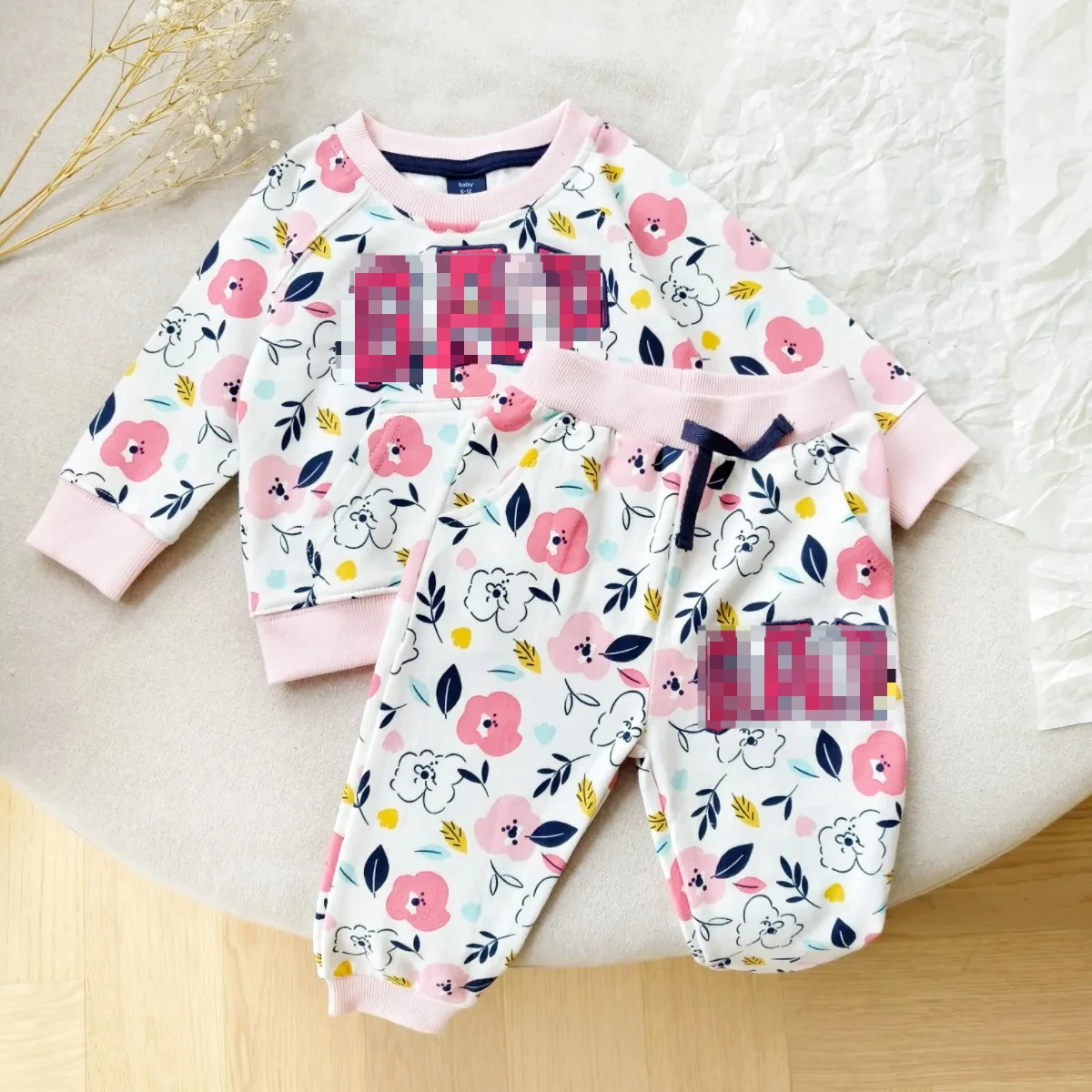 2024 Autumn New in Kids Baby Girls Boys Clothing Set 2pcs - Children Full Sleeve Print Sweatshirts+pants ,toddler 6M-3Y