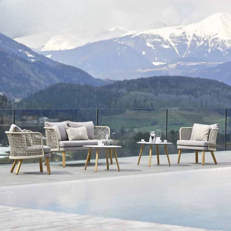 

Furniture Outdoor Indoor and Outdoor Rattan Chair Nordic Simple Rattan Sofa Hotel Model Room