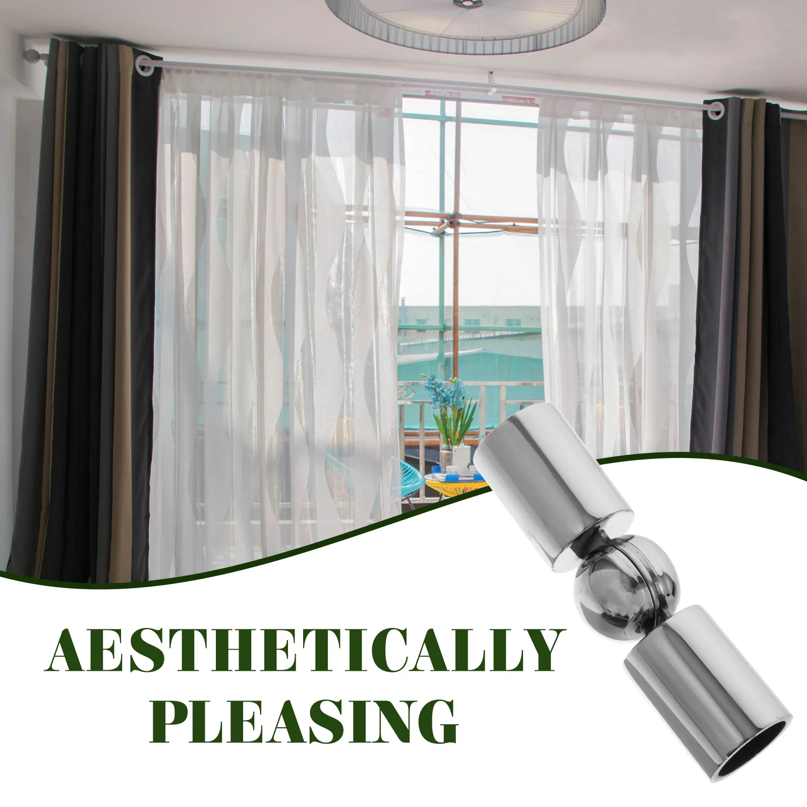 

Stainless Steel Round Tube Connection Parts Zinc Alloy Corner Curtain Rod Connector Adjustable 90 to 180 Degrees Smooth
