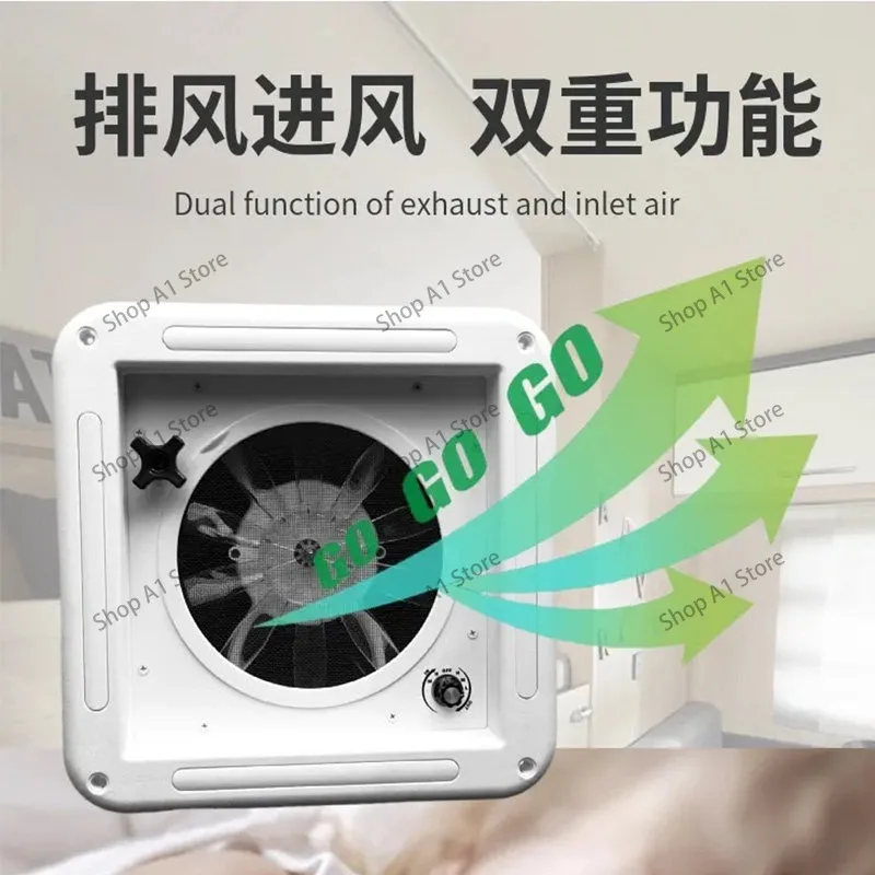 RV with lamp ventilation fan trailer bed car modified small bathroom silent three-speed two-way exhaust fan