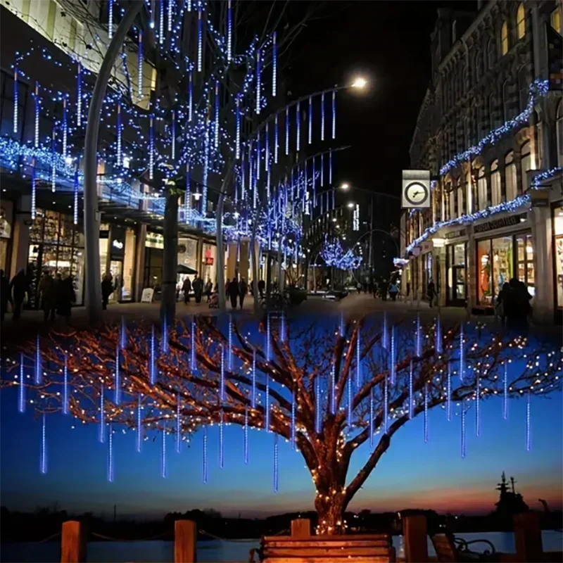 4/3/2 Set LED Meteor Shower Strip Light Outdoor Garden Street Christmas Decoration for Xmas Tree Halloween Holiday Party Lights