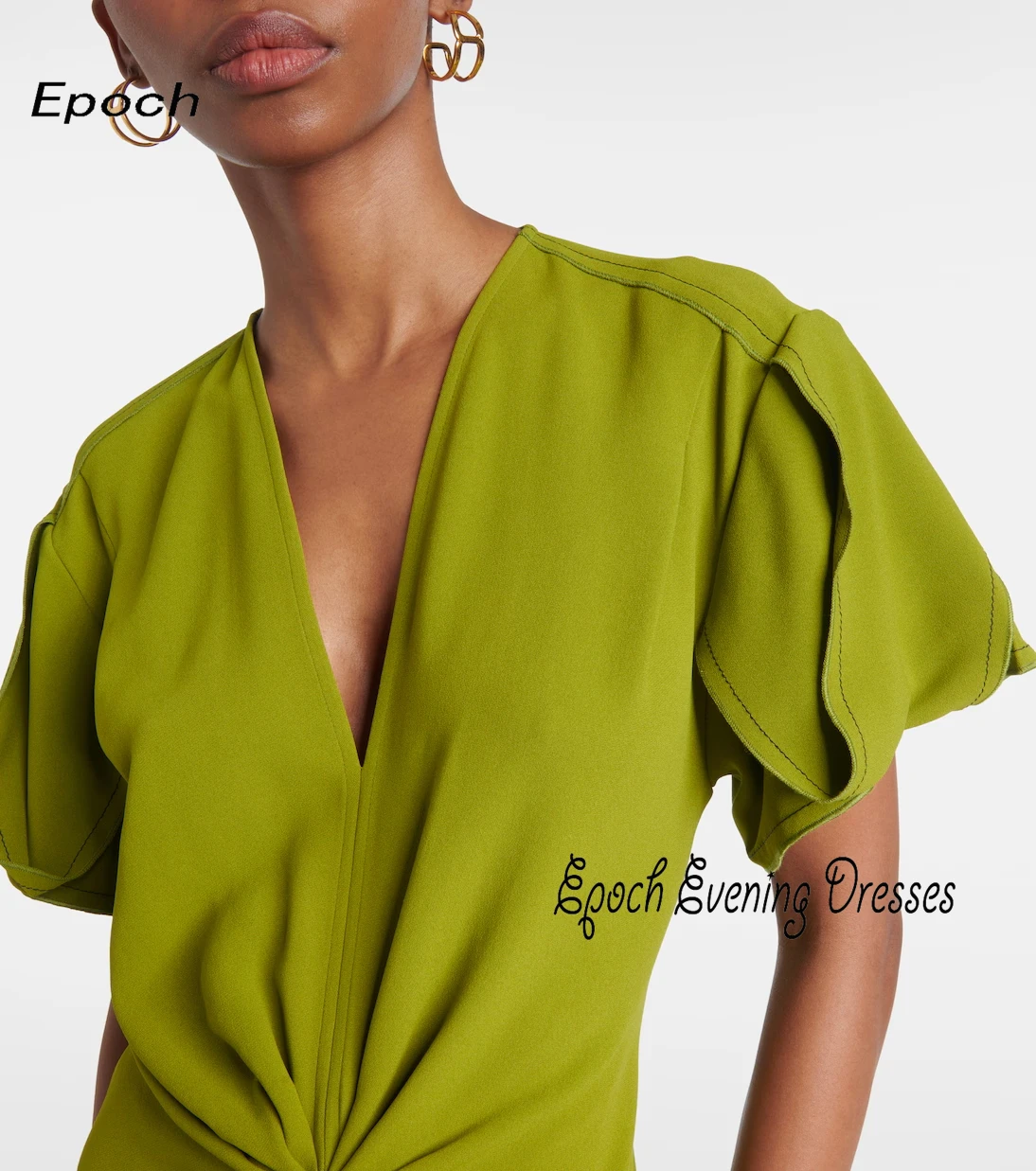 Epoch Evening Dresses فساتين مناسبة رسمية Elegant Short Sleeve Gown in Crepe Ankle-length Gowns Summer Cocktail Party Prom Dress