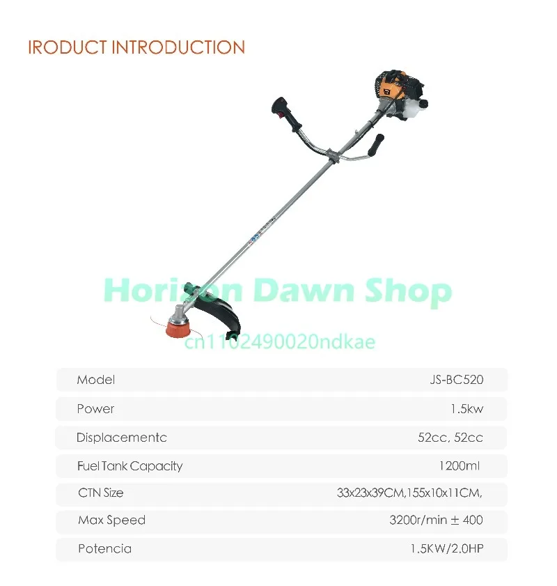 China 52cc Brush Cutter Two-stroke Lawn Mower High-quality Lawn Mower