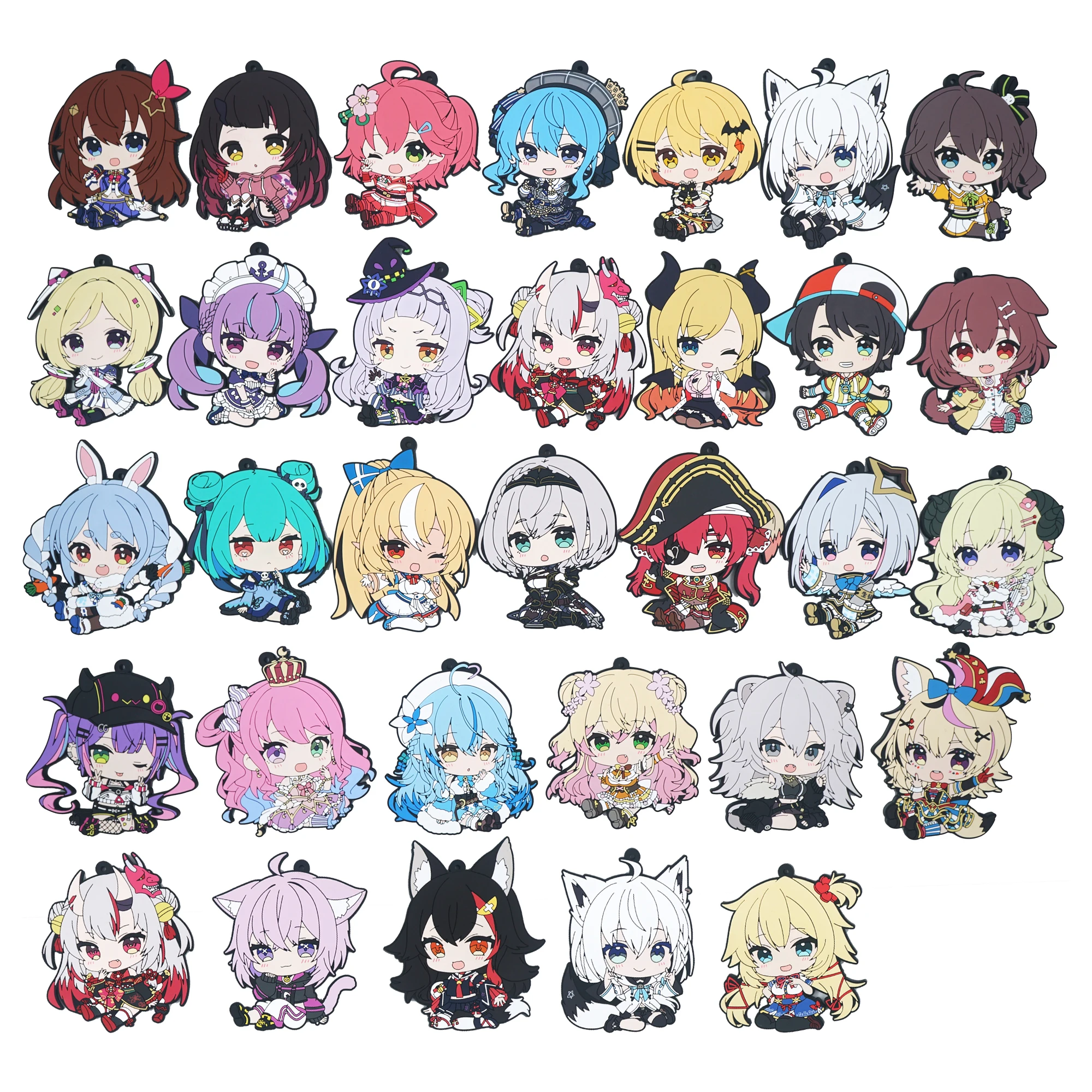 HOLOLIVE Anime Minato Aqua Houshou Marine Ōokami Mio Nekomata Okayu Ōzora Subaru Nakiri Ayame Rubber Keychain