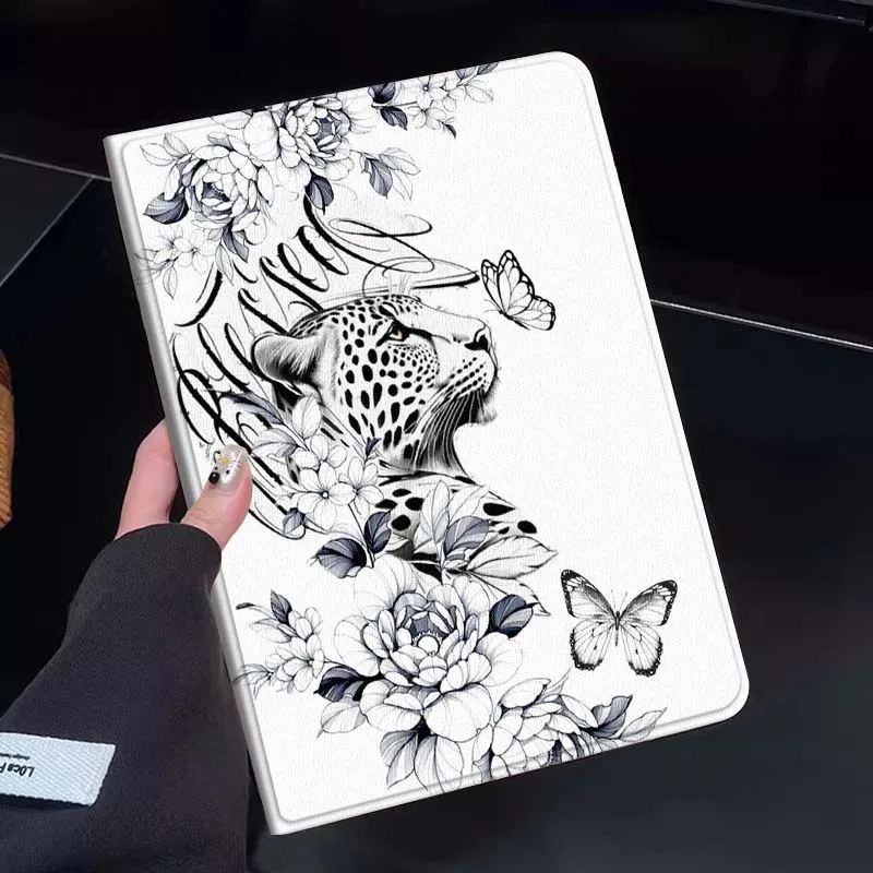 

Leopard Flower Butterfly Pattern Tablet Case For Huawei Honor MatePad MediaPad Air 5 6 7 11 V6 V7 V8 V9 X9 X8 T10 T10s C5e T5