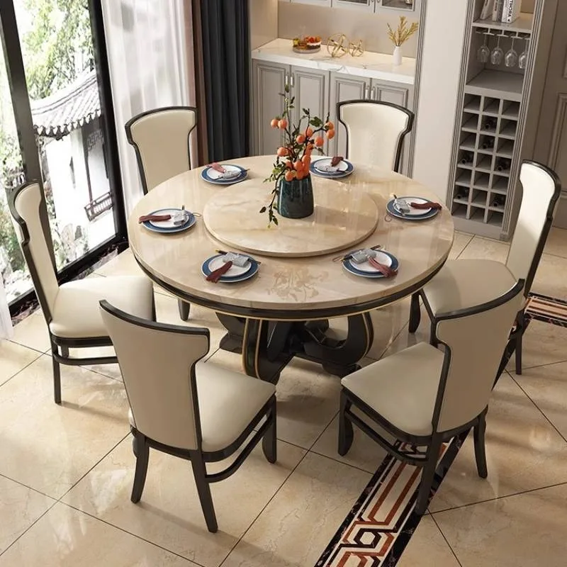 Vintage Minimalist Dining Table Designer Italian Luxury Round Dining Table Salon Living Room Nordic Muebles Para Hogar Furniture