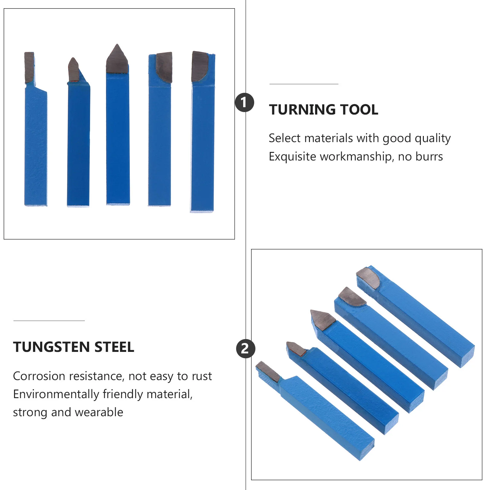 5 Pcs Electric Turning Tool Slotting and Cutting Tools Tungsten Steel Lathe Cutters