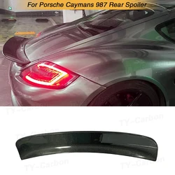 Car Rear Trunk Wing Spoiler For Porsche 987 Cayman Coupe 2005 - 2012 Rear Trunk Boot Lip Wing Spoiler Real Carbon Fiber