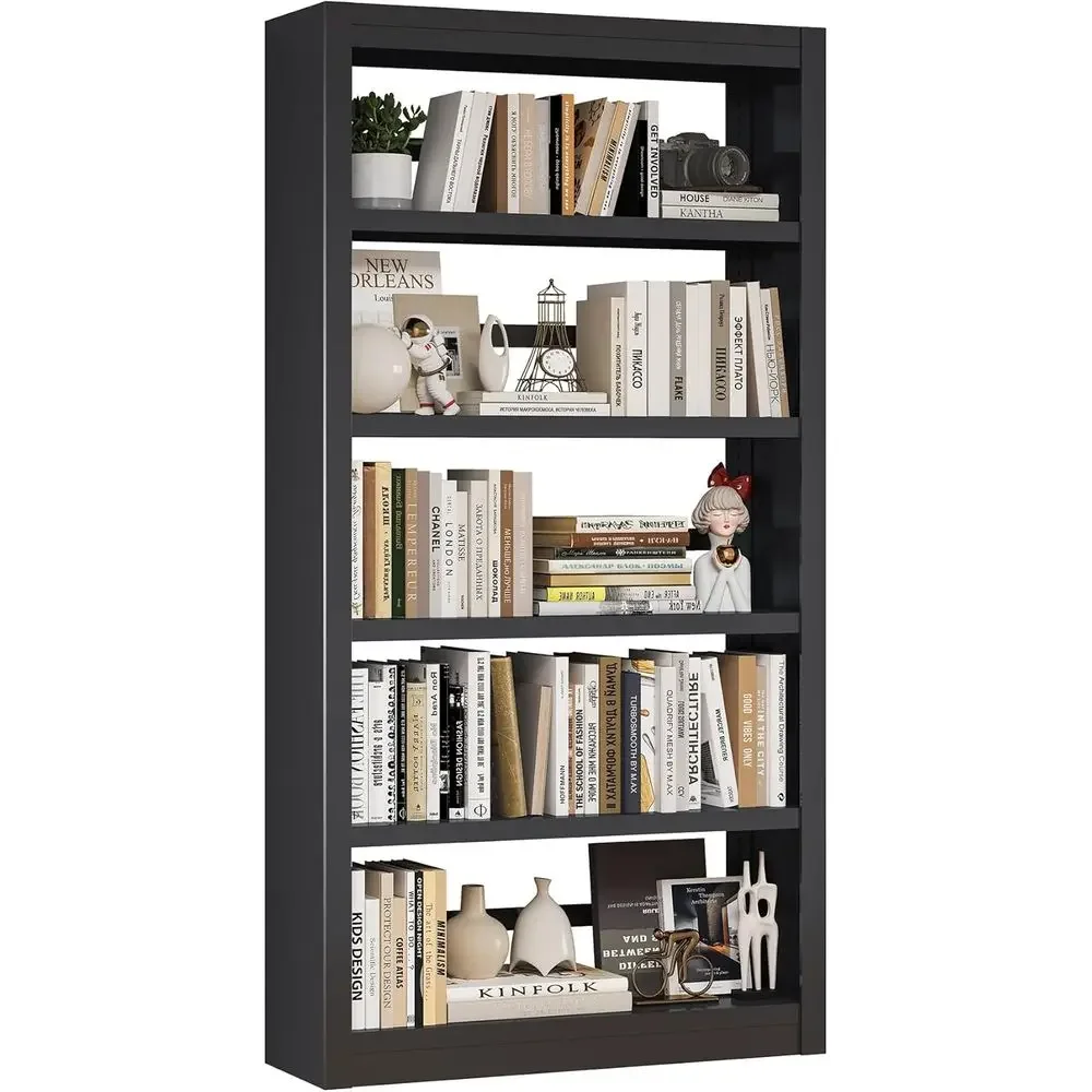 

5 Tier Bookshel, 69" H Industrial Metal Bookshel with Adjustable Shelves, Large Storage Space or Home Oice, Living Room, Garage,