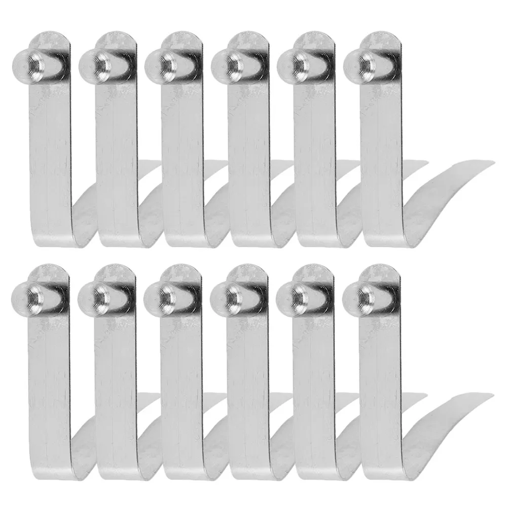 12Pcs V Shape Spring Clip with Push Button Lock Snap Fastener for Round Square Tubes Camping Boating Fishing DIY Repair