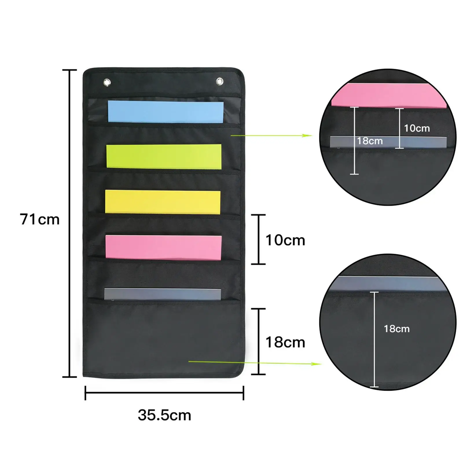 5つのハンギングポケットを備えた教室オーガナイザー、a4ファイルに多用途