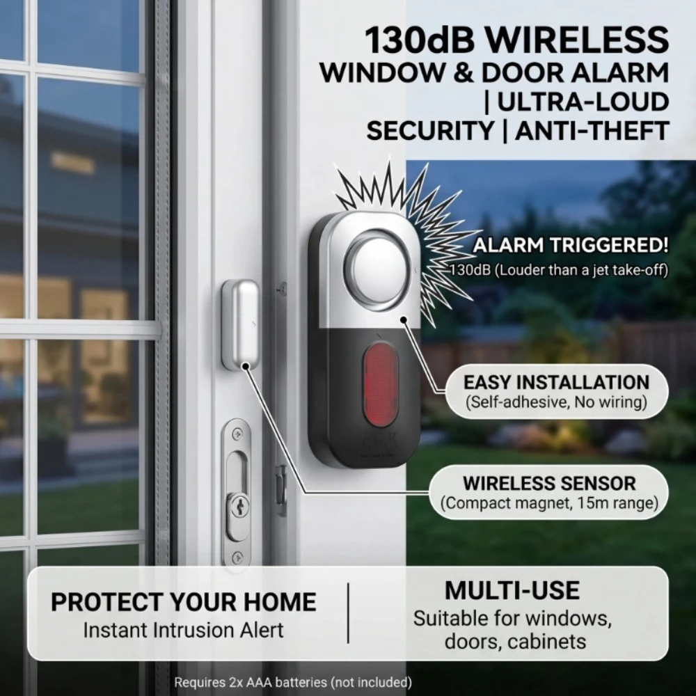 

Home Security Burglar Alarm Wireless Door Opening Alarm Anti Theft Intruder Enter House Magnetic Sensor Door Window Entry Alarm